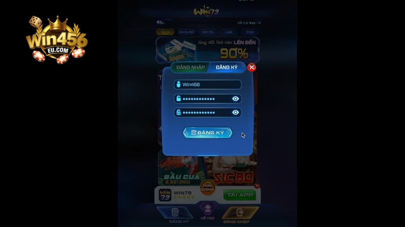 Đăng ký nhanh tài khoản Win456