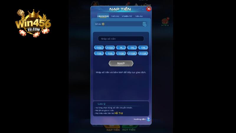 Nạp tiền Win456 – Chi tiết và an toàn cho người mới